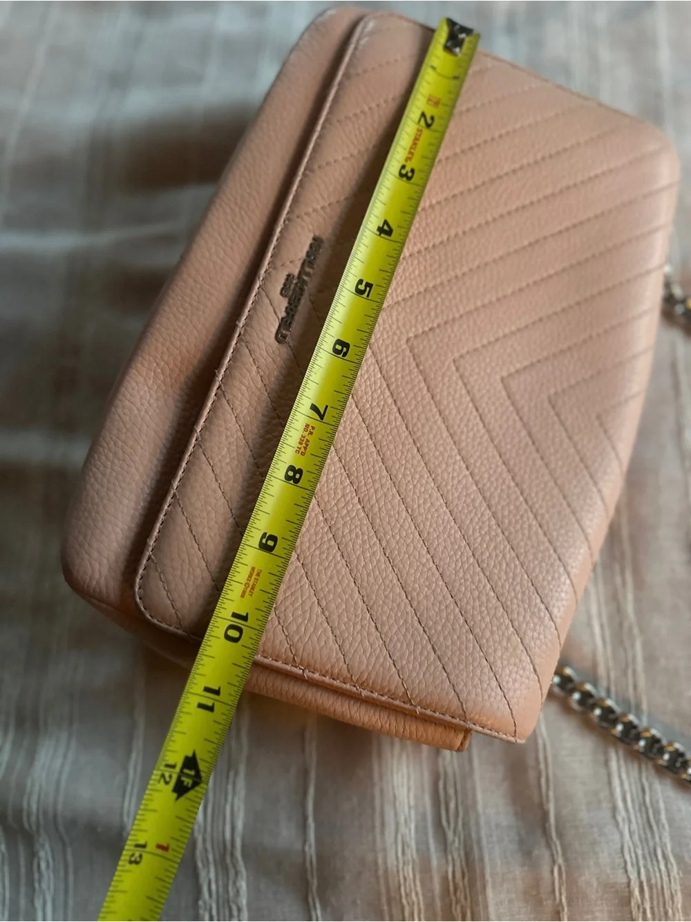 Karl Lagerfeld Paris Charlotte Quilted Chevron Shoulder Bag in Blush Pink